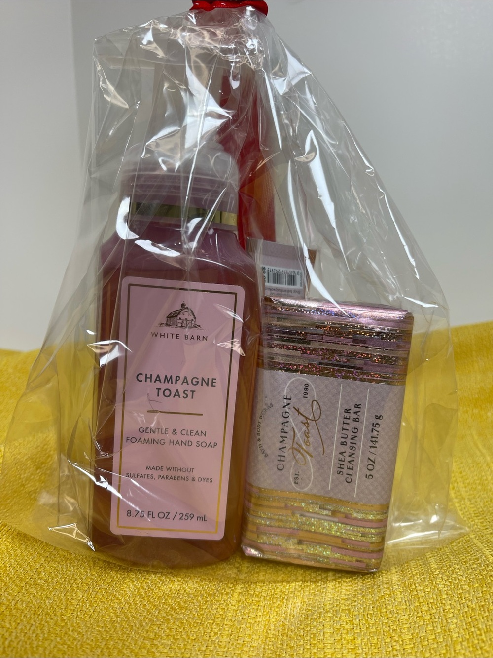 Bath & Body Works White Barn Champagne Toast Pink & Gold Hand Soap Set
